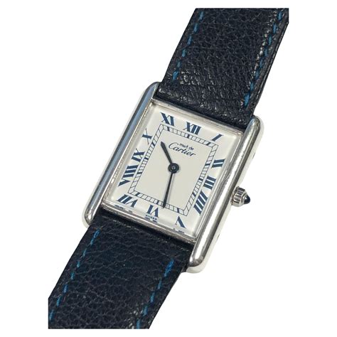 cartier quartz argent swiss|cartier leather tank watch.